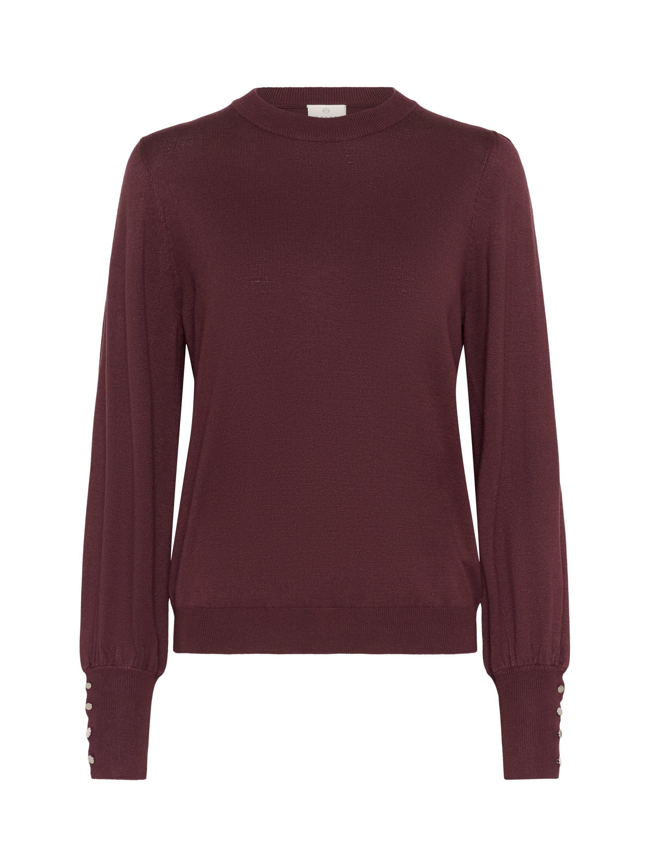 Product image 5 of 6, which shows KAFFE Lizza Round Neck Jumper, Mid Red, XS