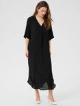 KAFFE Anja V-Neck Midi Dress, Black