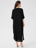 KAFFE Anja V-Neck Midi Dress, Black