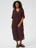 KAFFE Anja V-Neck Midi Dress, Mid Red