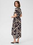 KAFFE Beathe Abstract Midi Dress, Black/Multi