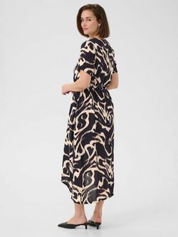 KAFFE Beathe Abstract Midi Dress, Black/Multi - view 2, Black/Multi