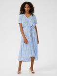 KAFFE Windsurfer Paisley Midi Dress, Blue/Multi