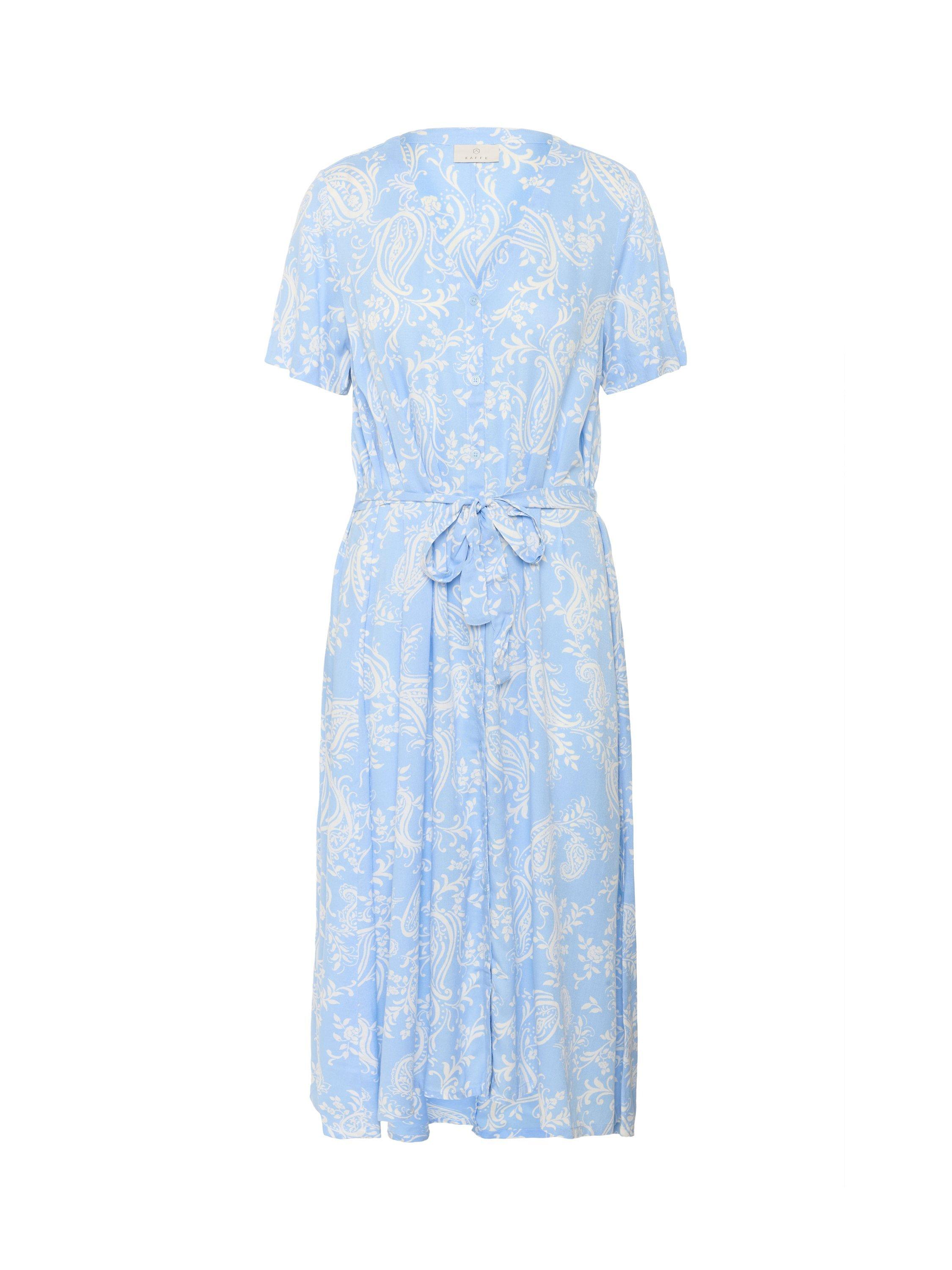 Product image 4 of 5, which shows KAFFE Windsurfer Paisley Midi Dress, Blue/Multi, 8