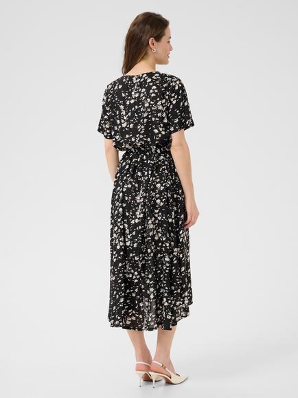 KAFFE Beathe Graphic Midi Dress, Black/Multi - view 2, Black/Multi