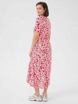 KAFFE Beathe Floral Midi Dress, Red/Multi - view 2, Red/Multi