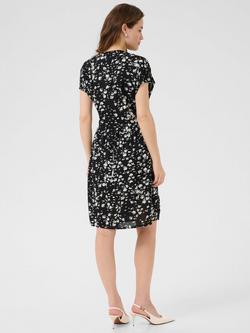 KAFFE Beathe Abstract Short Sleeve Dress, Black/Multi - view 2, Black/Multi