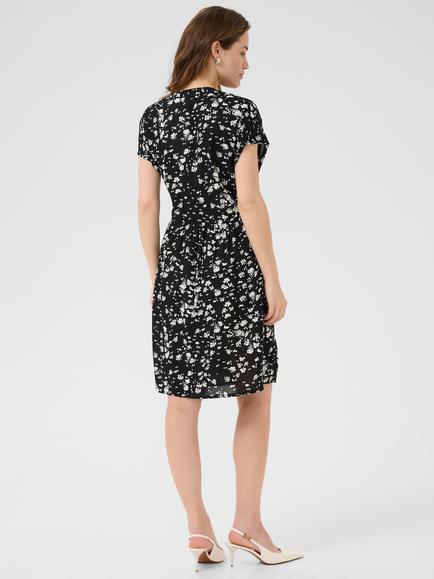 KAFFE Beathe Abstract Short Sleeve Dress, Black/Multi - view 2, Black/Multi