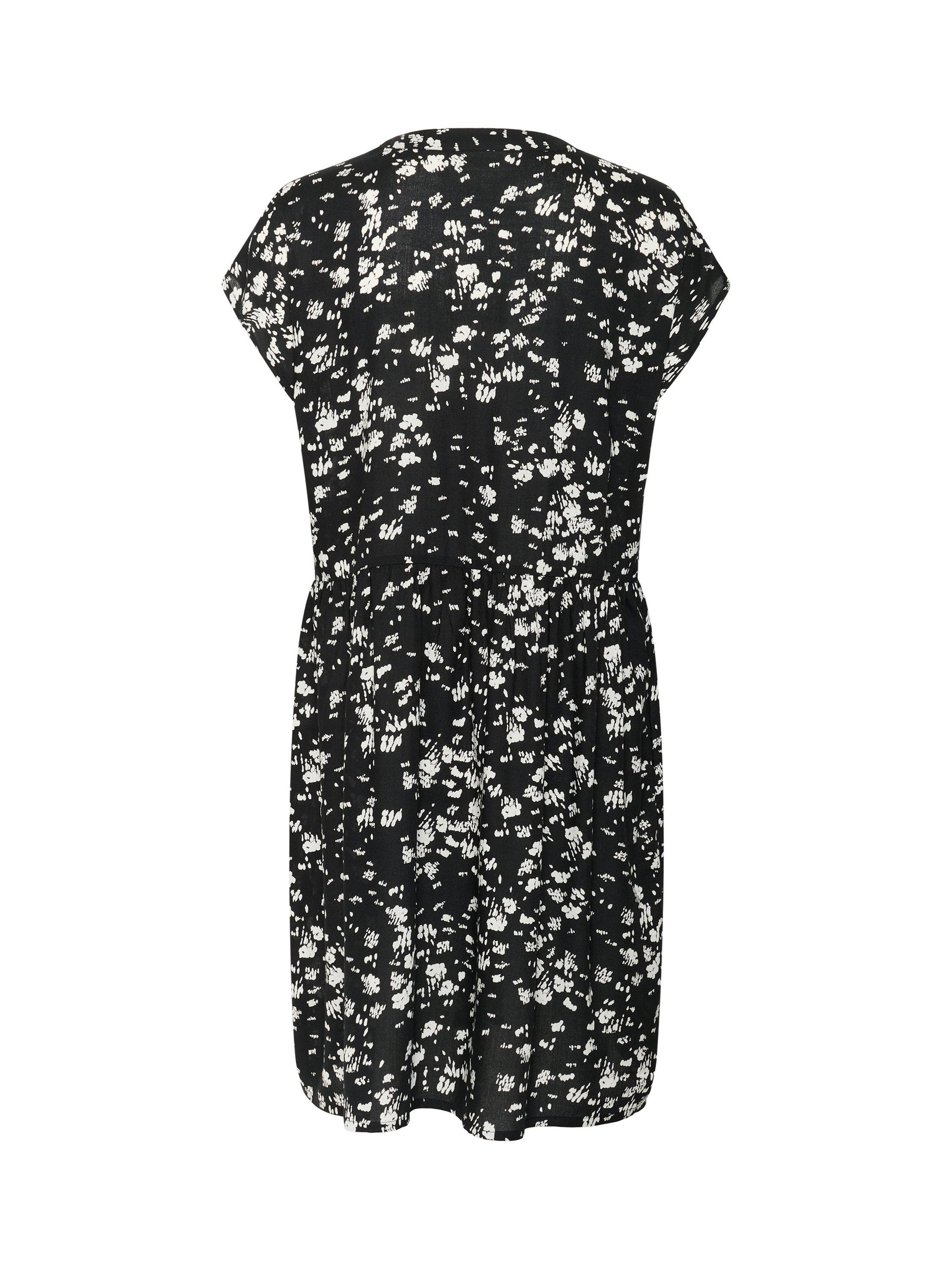 Product image 6 of 6, which shows KAFFE Beathe Abstract Short Sleeve Dress, Black/Multi, 8