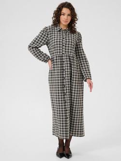 KAFFE Elna Check Shirt Dress, Black/Multi, Black/Multi