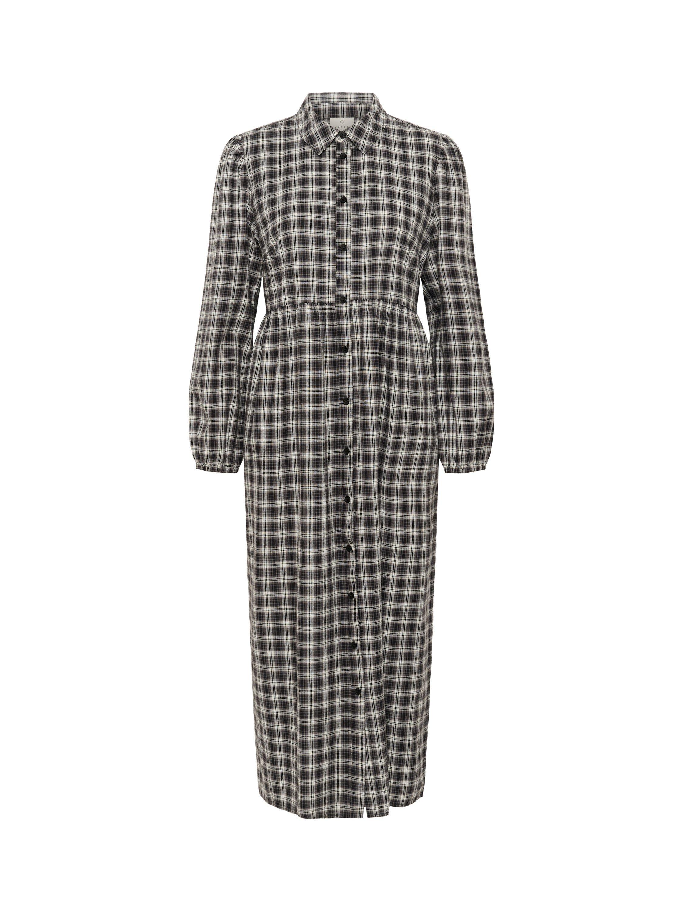 Product image 4 of 5, which shows KAFFE Elna Check Shirt Dress, Black/Multi, 8