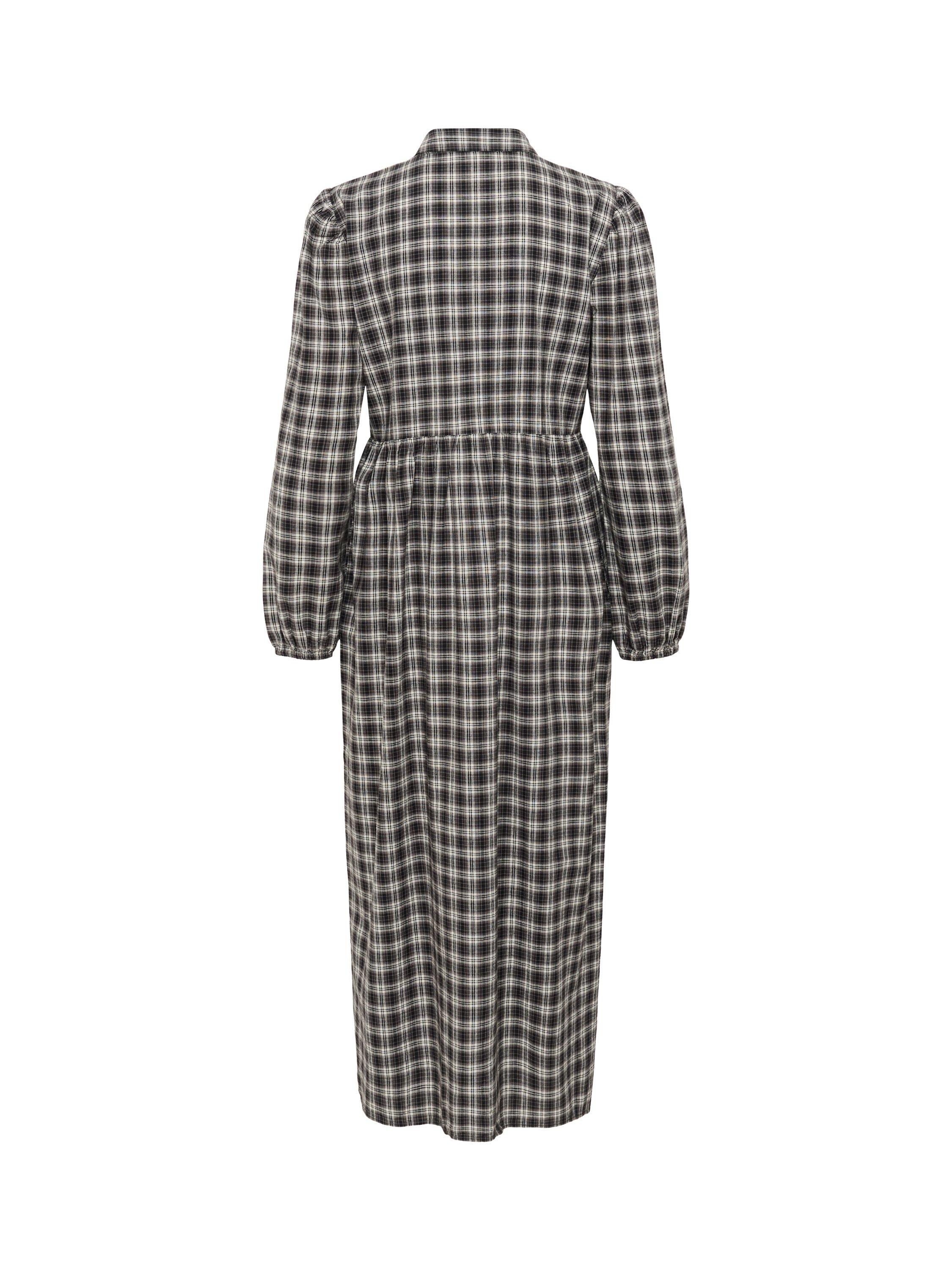 Product image 5 of 5, which shows KAFFE Elna Check Shirt Dress, Black/Multi, 8