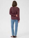 KAFFE Amber V-Neck Long Sleeve Top, Mid Red