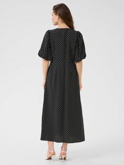 KAFFE Gwen Polka Dot Puff Sleeve Midi Dress  containing LENZING™ ECOVERO™ Viscose - view 2, Black/Multi
