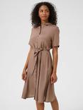 KAFFE Emine Short Sleeve Shirt Dress, Deep Taupe