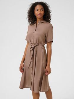 KAFFE Emine Short Sleeve Shirt Dress, Deep Taupe, Deep Taupe