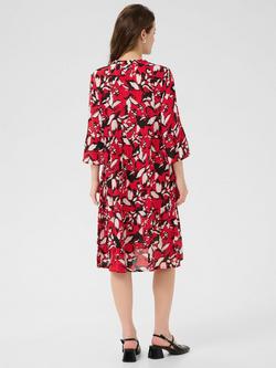 KAFFE Hera Floral Tiered Tunic Dress containing LENZING™ ECOVERO™ Viscose - view 2, Red/Multi