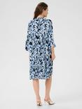 KAFFE Hera Floral Tiered Tunic Dress, Blue/Multi
