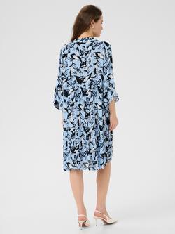KAFFE Hera Floral Tiered Tunic Dress containing LENZING™ ECOVERO™ Viscose - view 2, Blue/Multi