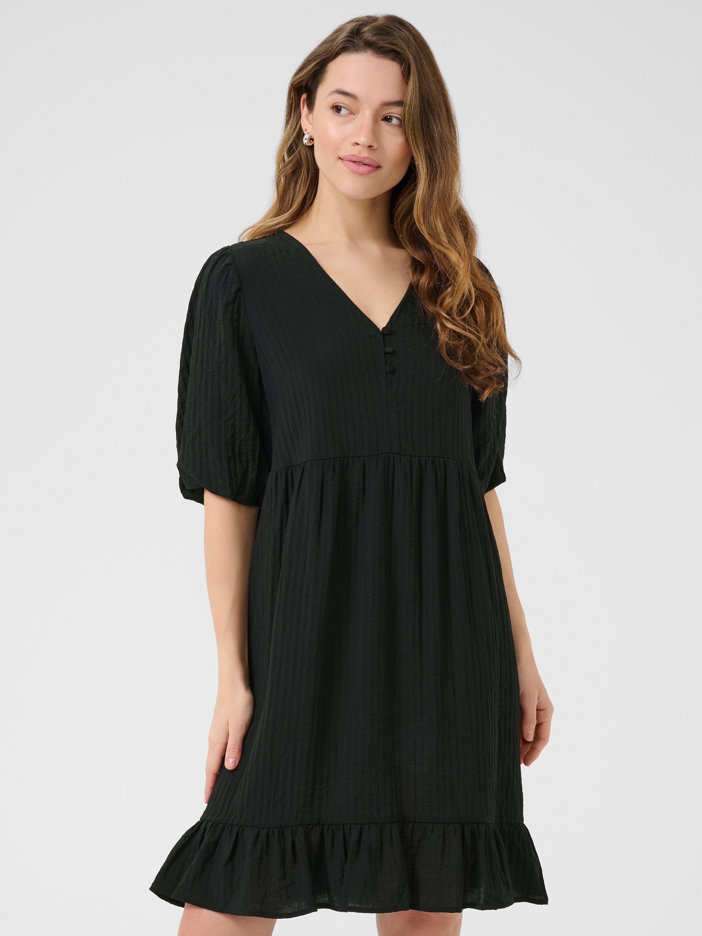 Product image 1 of 6, which shows KAFFE Lianna A-Line Knee Length Dress, Black, 8
