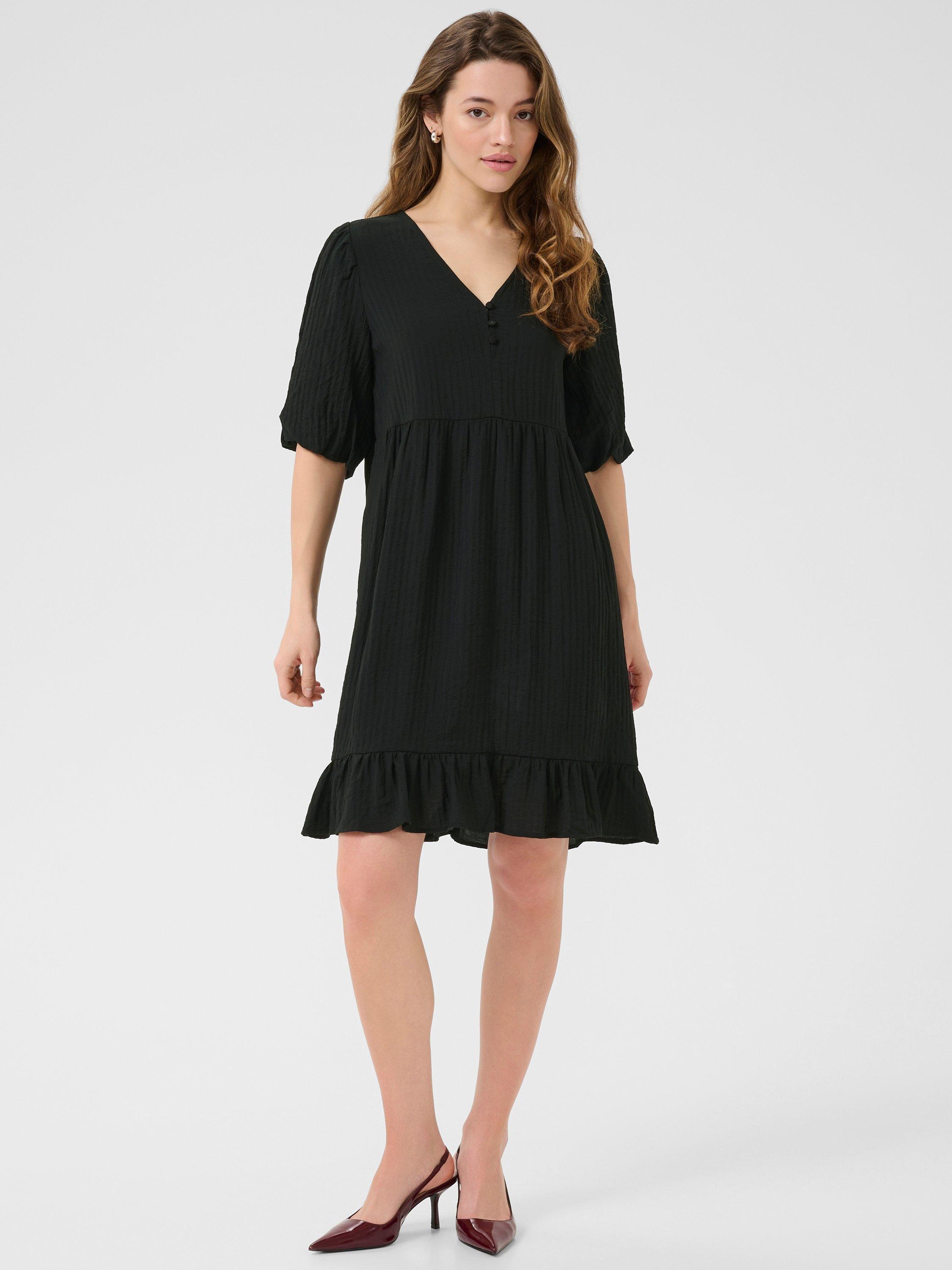 Product image 3 of 6, which shows KAFFE Lianna A-Line Knee Length Dress, Black, 8