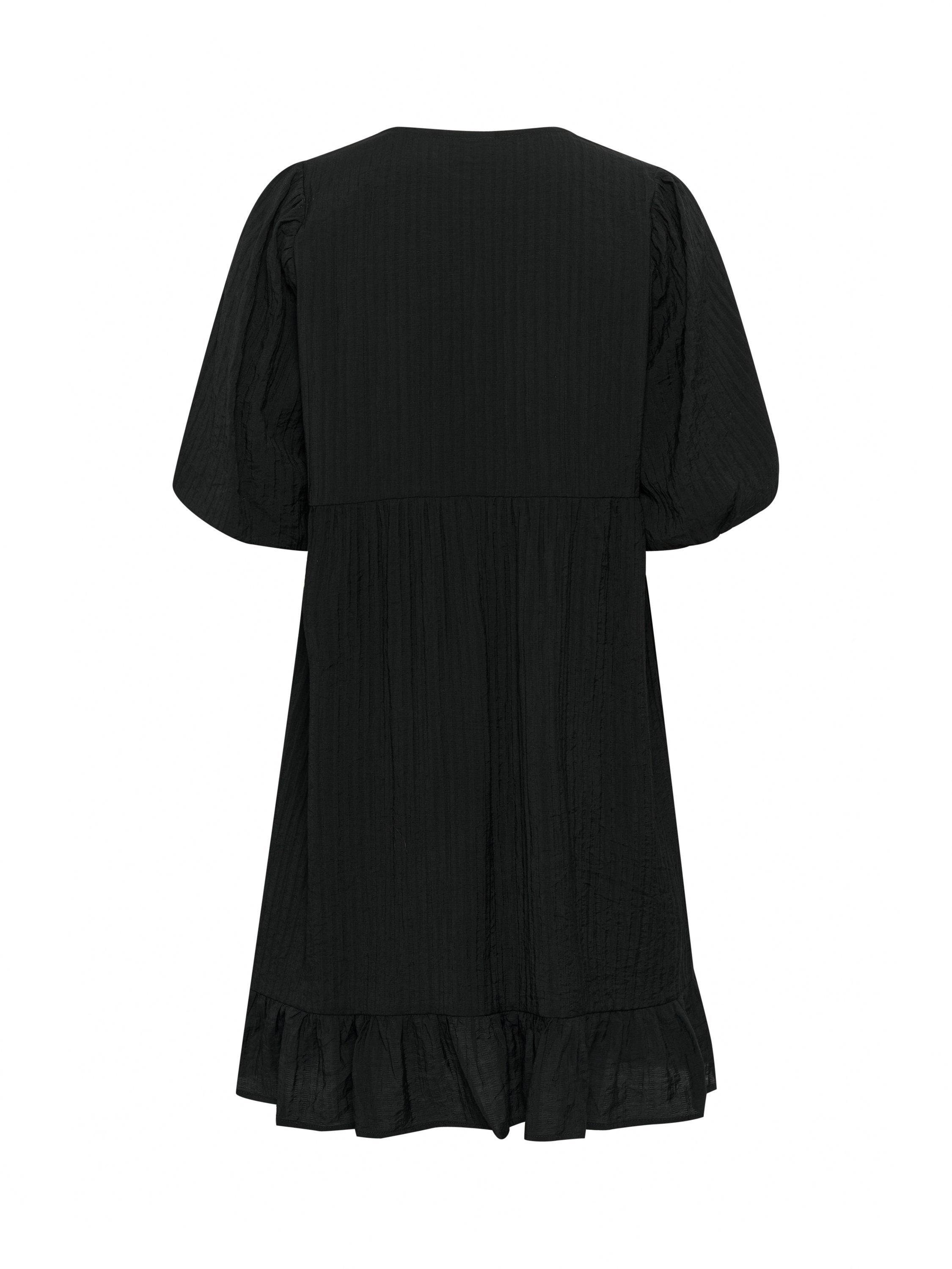 Product image 6 of 6, which shows KAFFE Lianna A-Line Knee Length Dress, Black, 8
