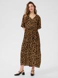 KAFFE KAjessi Amber Leopard Print Midi Dress, Brown/Multi