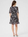 KAFFE Lecta Paisley Print V-Neck Mini Dress, Black/Multi
