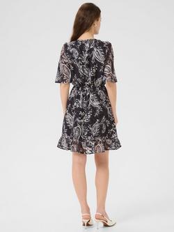 KAFFE Lecta Paisley Print V-Neck Mini Dress, Black/Multi - view 2, Black/Multi