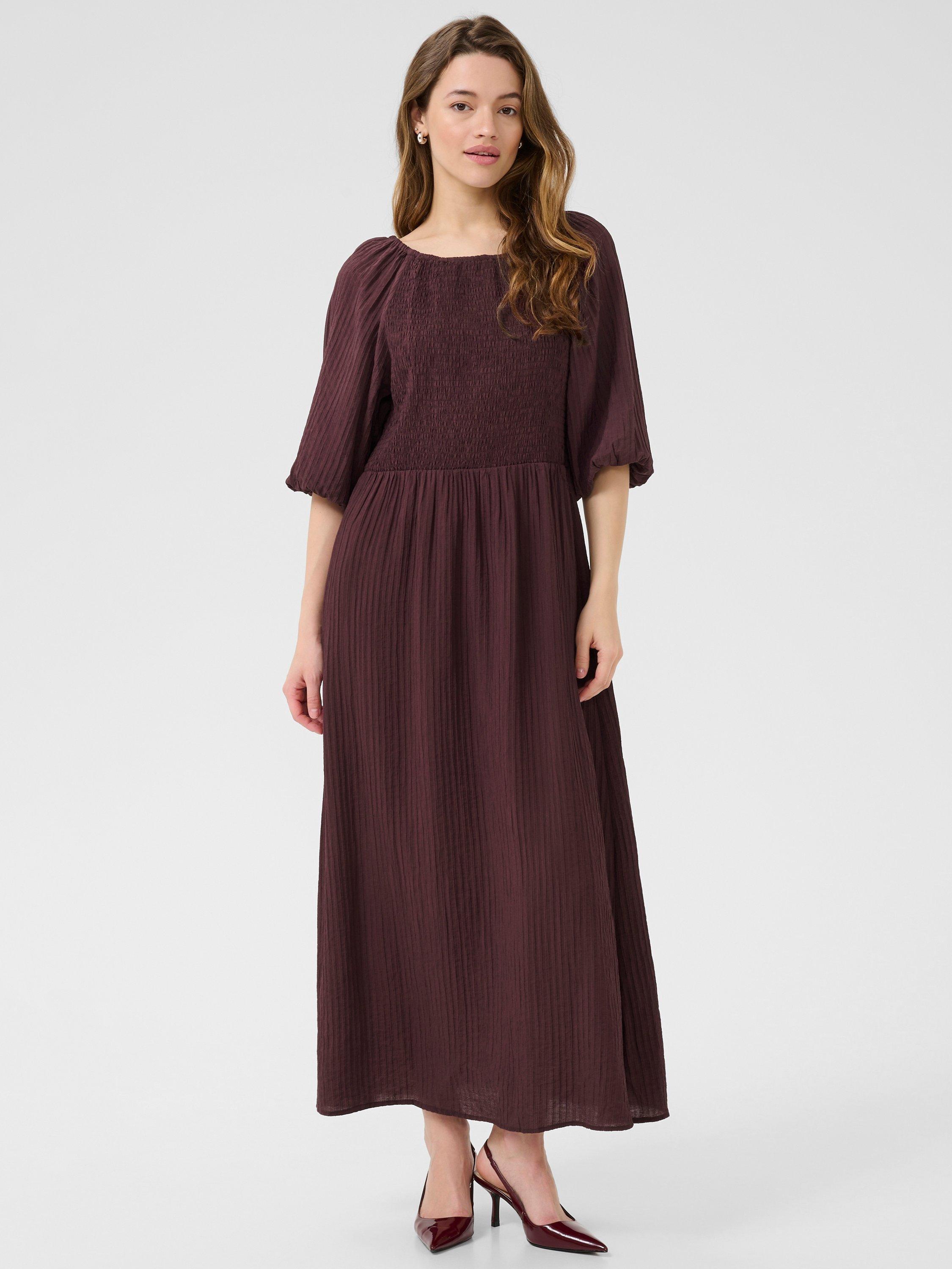 Product image 1 of 5, which shows KAFFE Lianna Smock Midi Dress, Mid Red, 10