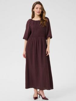 KAFFE Lianna Smock Midi Dress, Mid Red, Mid Red
