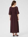 KAFFE Lianna Smock Midi Dress, Mid Red