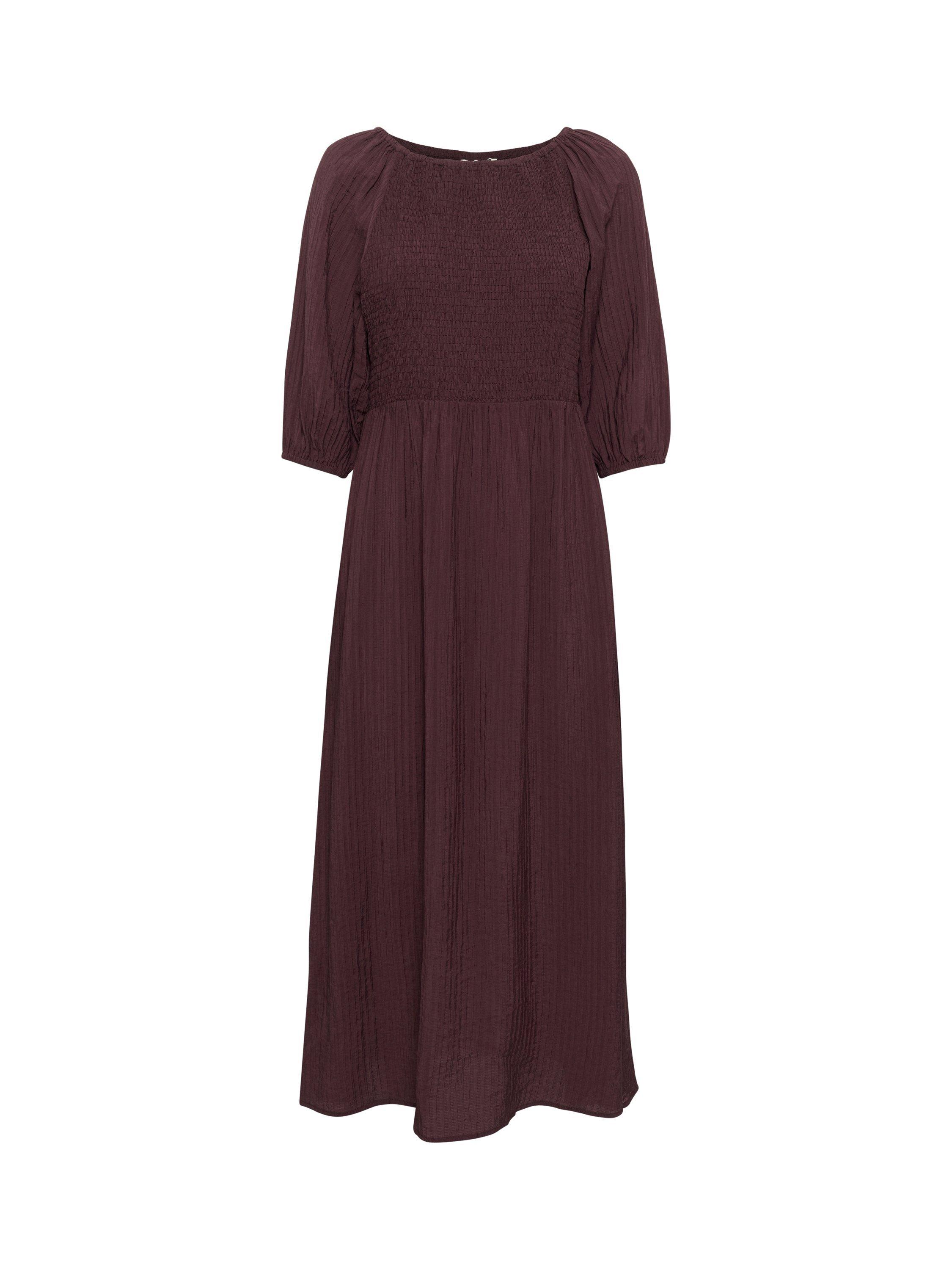 Product image 4 of 5, which shows KAFFE Lianna Smock Midi Dress, Mid Red, 10