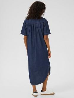 KAFFE Luise Denim Short Sleeve Midi Shirt Dress - view 2, Dark Blue
