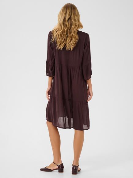 KAFFE KAmarianah Amber V-Neck Loose Fit Mini Dress - view 2, Fudge