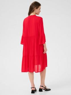 KAFFE KAmarianah Amber A-Line Tiered Knee Length Dress - view 2, True Red
