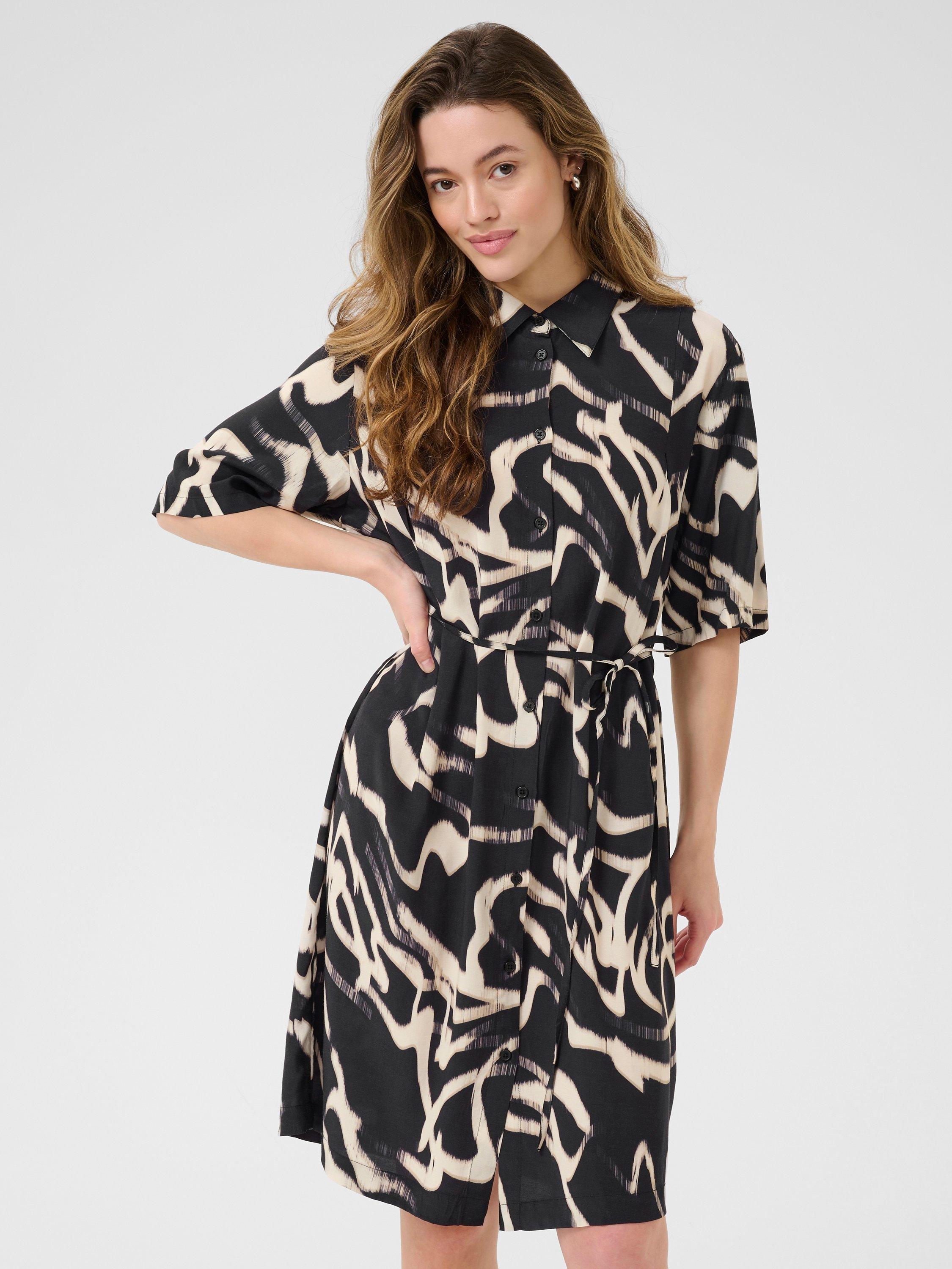 Product image 1 of 6, which shows KAFFE KAmartha Shirt Dress, Multi, 8
