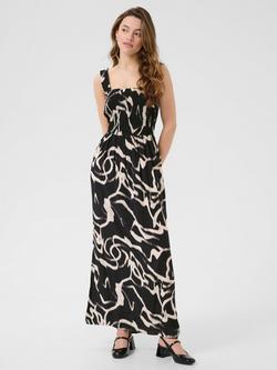 KAFFE Martha Abstract Maxi Dress, Black/Multi, Black/Multi