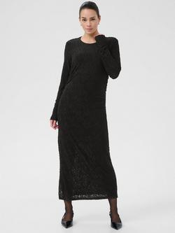 KAFFE Zeverina Textured Maxi Dress, Black, Black