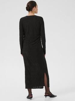 KAFFE Zeverina Textured Maxi Dress, Black - view 2, Black
