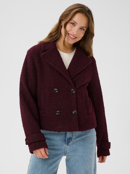 KAFFE Anne Boucle Jacket, Mid Red, Mid Red