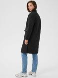 KAFFE Anneli Zip Front Longline Jacket, Black