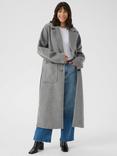 KAFFE Elona Longline Coat, Mid Grey