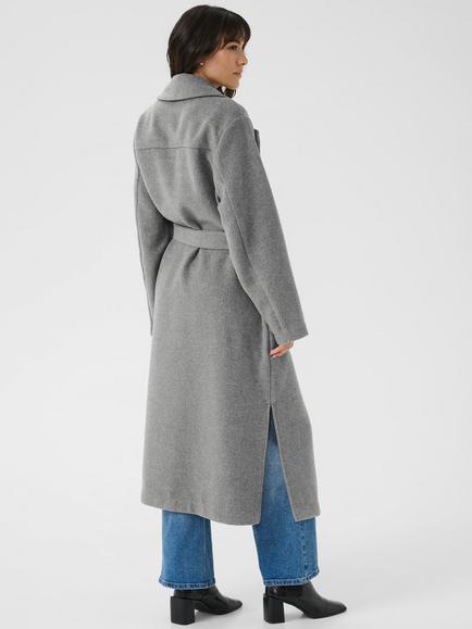 KAFFE Elona Longline Coat, Mid Grey - view 2, Mid Grey