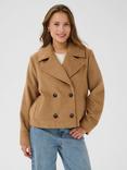 KAFFE Julia Pea Coat, Mid Brown