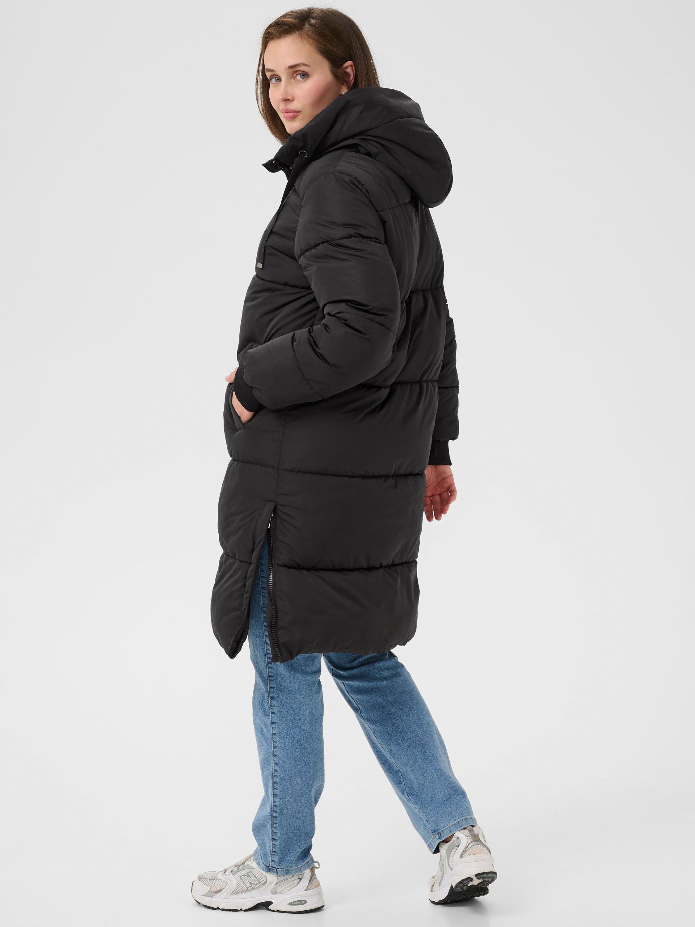 Product image 2 of 7, which shows KAFFE Anika Long Padded Hooded Puffer Coat, Black, 8