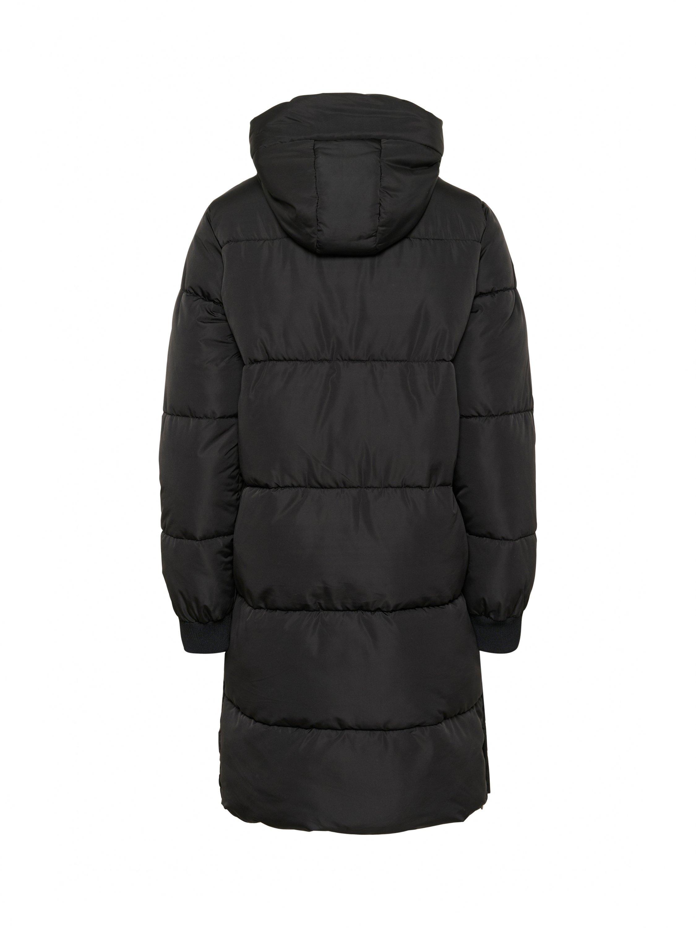 Product image 6 of 7, which shows KAFFE Anika Long Padded Hooded Puffer Coat, Black, 8