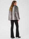 KAFFE Solana Faux Fur Jacket, Mid Grey