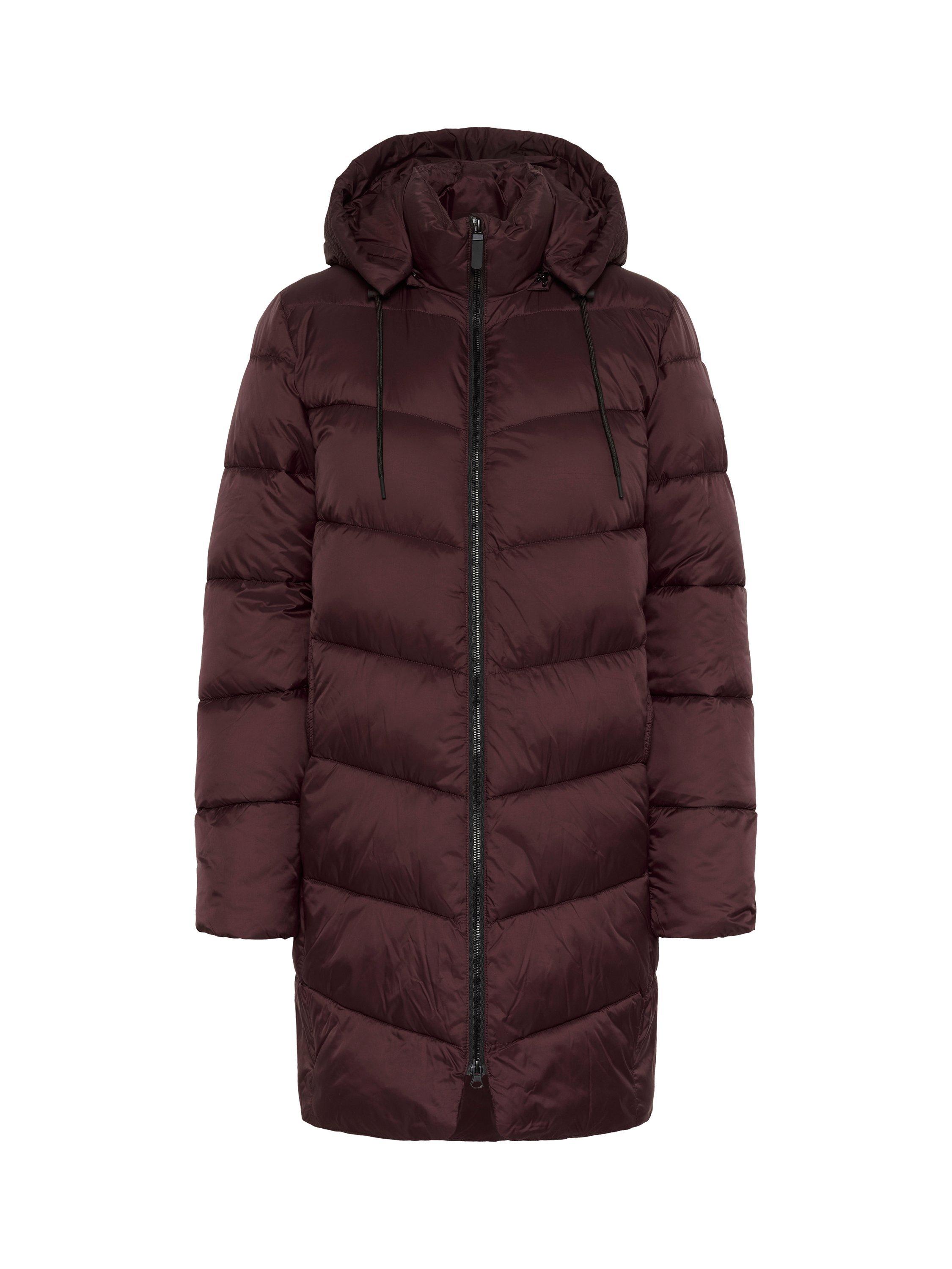 Product image 5 of 6, which shows KAFFE Susanne Long Hooded Puffer Coat, Mid Red, 8
