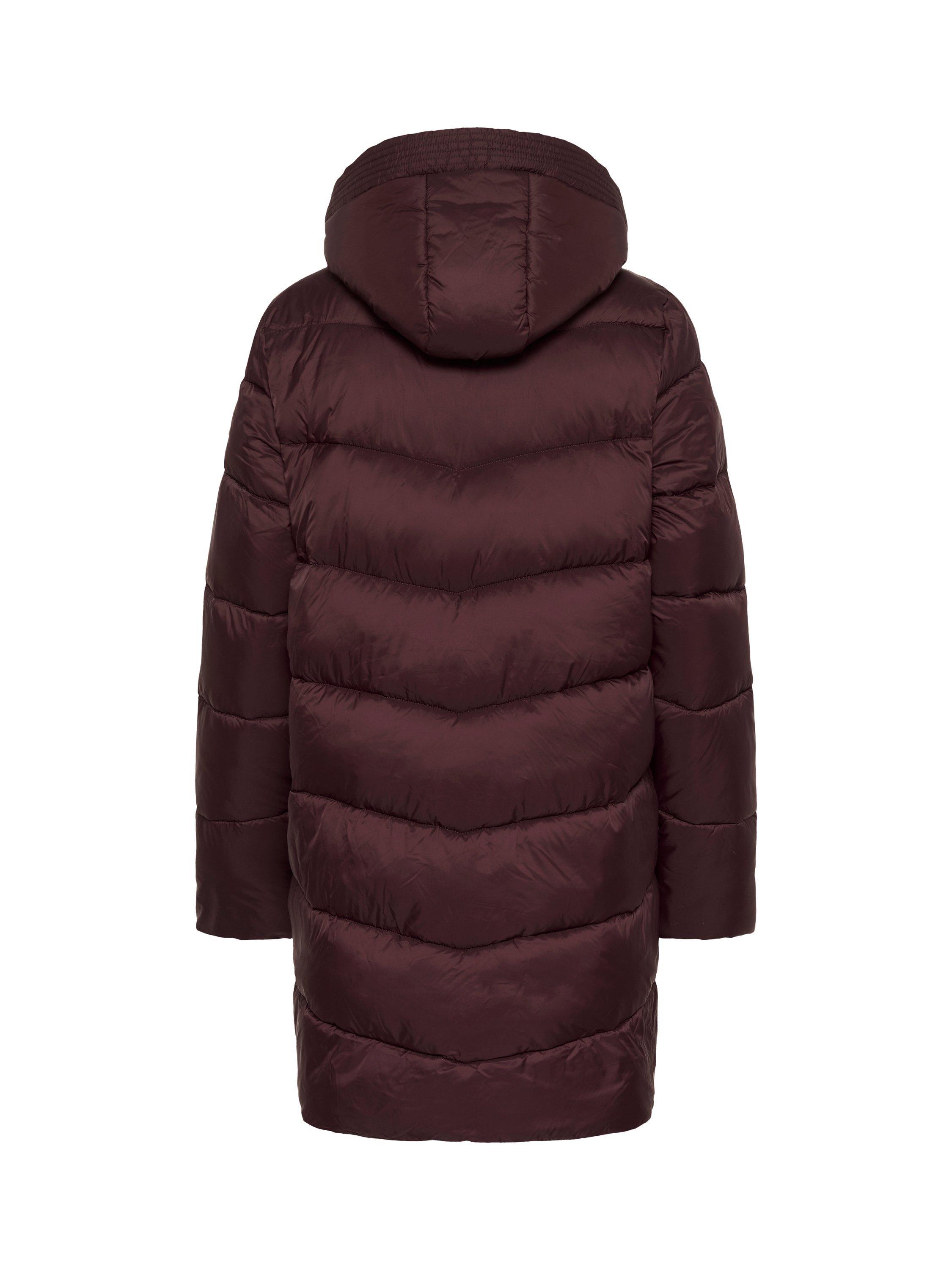 Product image 6 of 6, which shows KAFFE Susanne Long Hooded Puffer Coat, Mid Red, 8